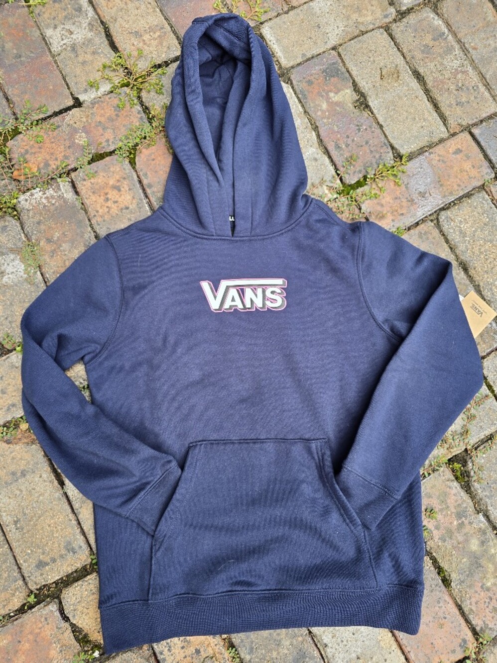 Vans Navy Logo Hoodie Boys Med NWT Off The Wall Soft BTS